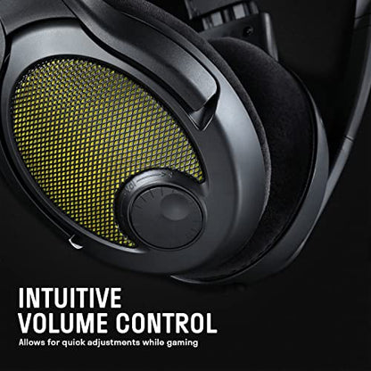 DROP + EPOS PC38X Gaming Headset Noise-Cancelling Microphone with Over-Ear Open-Back Design, Velour Earpads, Compatible with PC, PS4, PS5, Switch, Xbox, Mac, Mobile, and More (Yellow) - color: Black, style: EPOS PC38X