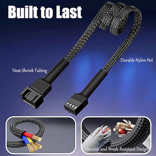 12" PWM Fan Extension Cable, 4-Pin PC Cable (30cm, 4pcs) - size: 12"（30cm）4pcs