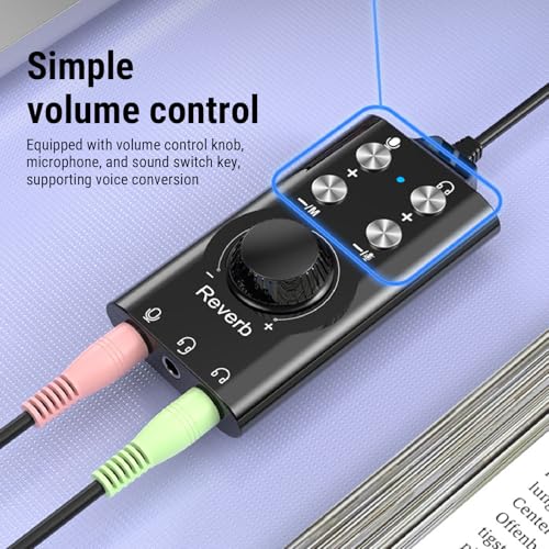 Jectse Transform Your Sound Experience with Our USB Sound Card, Supporting Standard Stereo, headsets, and Microphones with a 3.5mm Jack, External Sound Card for PC
