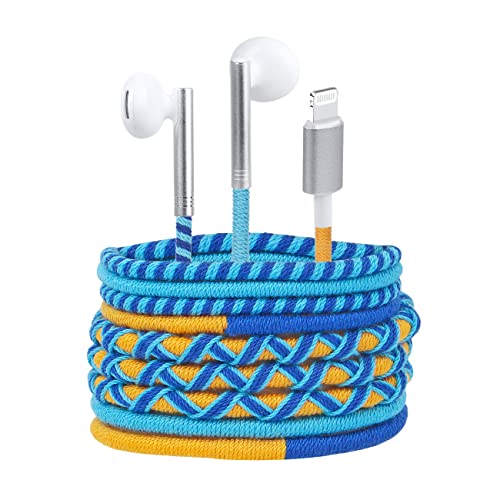 Rope Braided Earphones with Mic, Kids Earbuds, in-Ear Lighting Headphones,Tangle-Free Cord Wrapped for iPhone 7, 8,11,12.13,XR MAX