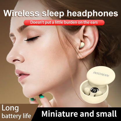 SK26 Sleep Earbuds for Sleeping, Wireless Bluetooth Earphone, Smallest Tiny Earbuds Hidden Headphones, White - color: White