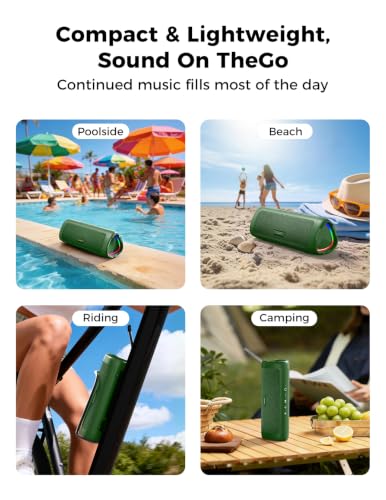 Bluetooth Speaker, 20W HD Sound, Portable Wireless, IPX5 Waterproof, Up to 24H Playtime, TWS Pairing, for Home/Party/Outdoor/Camping/Beach Essentials, Electronic Gadgets, Birthday Gift (Green) - color: Green