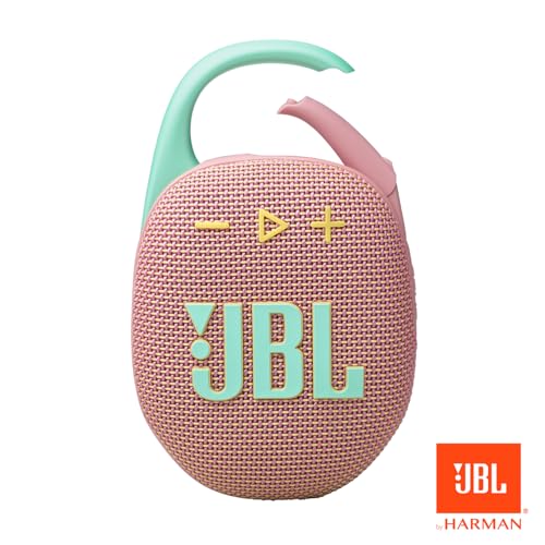 JBL Clip 5 - Ultra-Portable Waterproof Speaker - Pink | Ultra-portable JBL Pro Sound, Redesigned carabiner, Up to 12 hours of playtime plus 3 hours with Playtime Boost - color: Pink