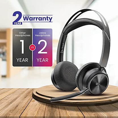 Poly Plantronics Voyager Focus 2 UC, Stereo Bluetooth Headset with Charging Stand, USB C, with USB C to USB A Adapter, Compatible with Teams, Zoom, Connects to Laptop,PC/Mac, Smartphone - GTW Cloth - color: Stand-USB C, style: Focus 2-UC