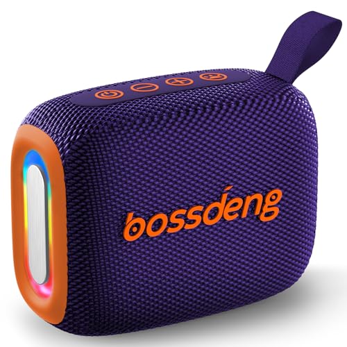 Waterproof Portable Bluetooth Speaker, Lights & Lanyard, Purple | Compact Wireless Outdoor Speaker, 10H Playtime, Bluetooth 5.3 Stable Connection IPX5 for Beach, Camping, Travel and Shower - color: Purple