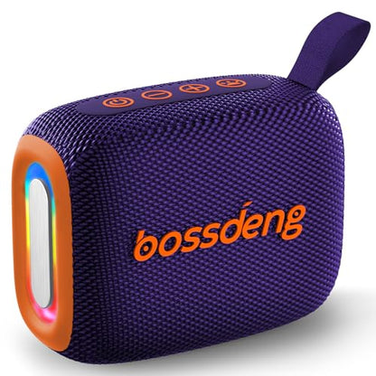 Waterproof Portable Bluetooth Speaker, Lights & Lanyard, Purple | Compact Wireless Outdoor Speaker, 10H Playtime, Bluetooth 5.3 Stable Connection IPX5 for Beach, Camping, Travel and Shower - color: Purple