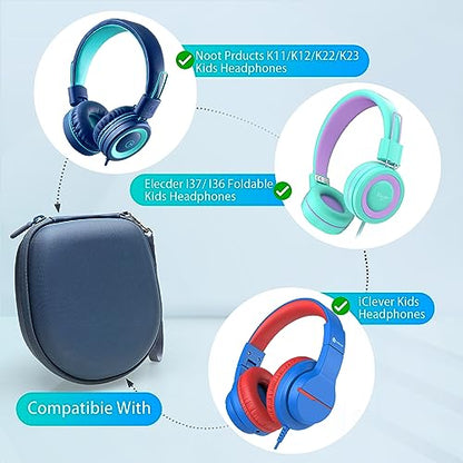 Kids Headphones Case for iClever/Noot/Acer Etc Kid Headphone,Blue,Case Only - color: Blue