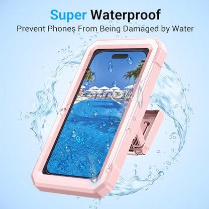 Coolpow Shower Phone Holder Waterproof【480°Rotatable】Retractable Adjustable Shower Phone Case Shower Stall Accessories for Bathroom Wall Phone Mount Stand Water Proof Anti Fog Case for 4-7"Cellphones - color: Pink