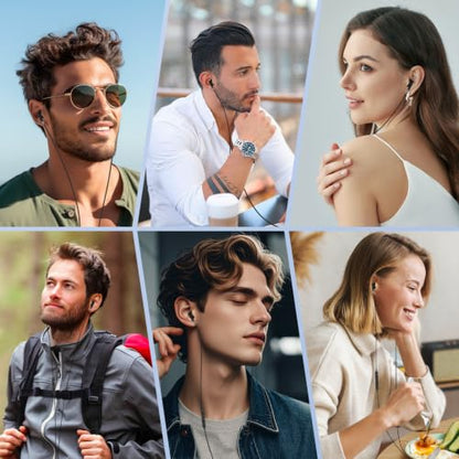 Wired Earbuds 3.5mm Jack Headphones for Samsung Galaxy A15 A14 A13 A07 A06 | A25 A24 A23 S10 S9 S8 Wired Ear Buds, in-Ear Headphones with Microphone Volume Control Noise Cancelling for Computer Laptop - color: Black