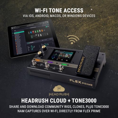 HeadRush Flex Prime Electric Guitar Multi-Effects Pedal | Multi-Effects Processor with Amp Cloner, Looper, Auto-Tune, Wi-Fi, Bluetooth, Touchscreen, Drum Machine, Neural Amp Modeler - style: Flex Prime