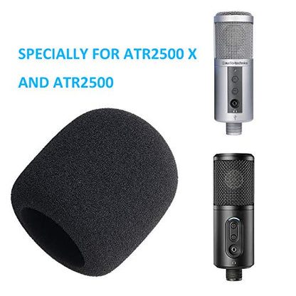ATR2500x Pop Filter Foam Cover - Mic Windscreen Customized for Audio Technica ATR2500x-USB, ATR2500-USB Cardioid Condenser USB Microphone to Blocks Out Plosives