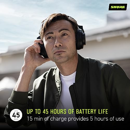 Shure AONIC 50 Gen 2 Wireless Noise Cancelling Headphones, Premium Studio Sound, Bluetooth 5, Customizable EQ, 45-Hour Battery, Over-Ear, Black - color: Black, style: Gen 2