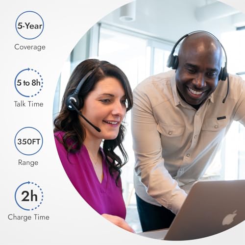 Leitner LH375 Premium Lite 3-in-1 Wireless DECT Headset for Office Phones | Dual-ear, DECT - not Bluetooth, office phones, computer and cell, Cisco, Yealink, Polycom, Avaya, Mitel, 5-year warranty - size: Dual-Ear, style: Premium Lite