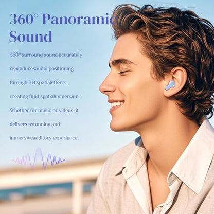 Heart Wireless Earbuds for Girls Kids, Cute Small Mini Tiny Invisible Earbuds Wireless Bluetooth for Small Ears Canals Women Rose Gold Kawai Blue Tooth Ear Buds for iPhone Android - color: Blue