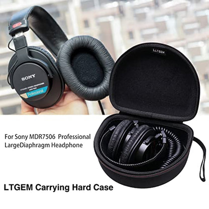 Case for Sony MDR7506 Professional Large Diaphragm Headphone Black | Hard Carrying Travel Case for Sony MDR7506 Professional Large Diaphragm Headphone - color: 2.Black