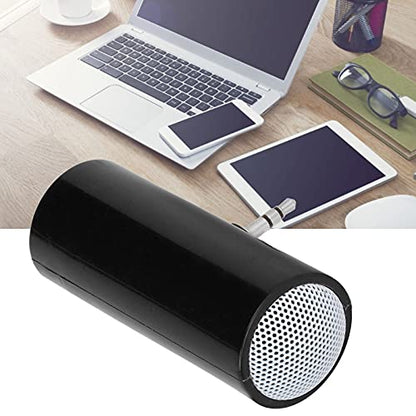 Mini Speaker, 3.5mm Jack Stereo Speaker Portable MP3 Music Player Speaker Amplifier for Smart Phones, Tablets, Laptops, PCs, MP3, MP4(Black)