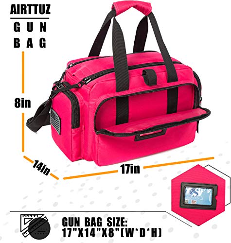Range Bag | Gun Range Duffle Bag for Handguns and Ammo,USA Flag Patch Included. - color: Pink
