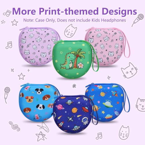 Kids Headphone Case for Tonies/iClever/Acer, Cat Purple(Case Only) | for iClever BTH12 HS19 BTH22 BTH20 BTH18 BTH26/JBL Junior 320/MIDOLA/JoySpark/eKids/ ADOOPE/JLab Girls Boy Kids Headphone - color: Kitten Print-Purple