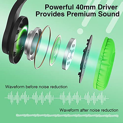 BlueFire 3.5mm Bass Stereo Over-ear Gaming Headphone PS4 Gaming Headset with Microphone and Volume Control Compatible with PS4 / New Xbox One / Xbox One S / Xbox One X / PC（Green） - color: Green