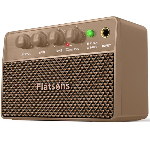 10W Mini Guitar Amp,Rechargeable Electric Guitar Amplifier | with Clean/Drive Channel,6H Working,3.5mm headphone jack for silent practice,Wireless Portable Amp for Practice & Traveling - color: Khaki