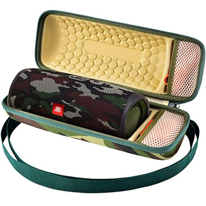 Hard Travel Case for JBL Charge 4/ Charge 5 Waterproof Bluetooth Speaker. Carrying Storage Bag Fits Charger and USB Cable - Squad Camo (Case Only) - color: Squad Camo
