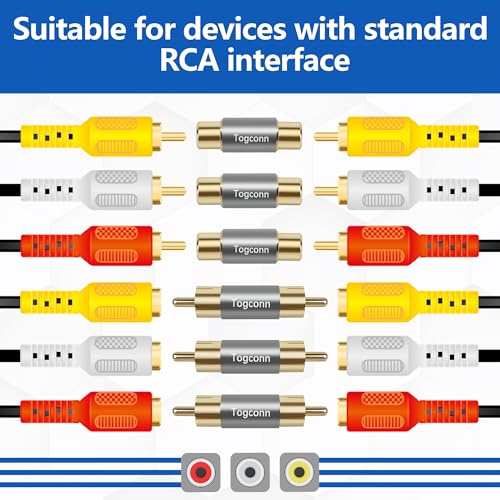 Gold Plated RCA Adapter 4 Pack, 2x RCA Female to Female & 2x RCA male to male Barrel Audio Video Connector Coupler Extender,Compatible with HDTV, Speaker, Amplifier, Car Audio, Radio,Subwoofer - color: Male to Male & Female to Female, size: 4 Pack