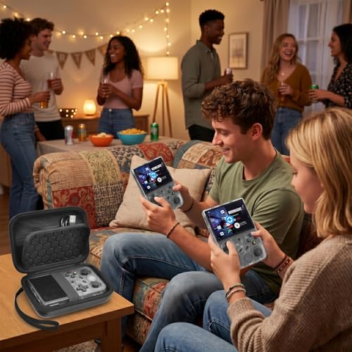 PAIYULE Travel Carrying Case for R36S RG353V RG353VS Handheld Game Console - color: Black, style: For R36s