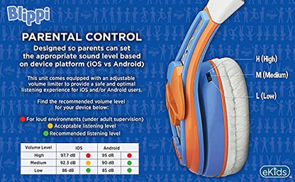 Blippi Kids Headphones with 3.5mm Audio Jack, Wired Headphones for School, Home or Travel (Blippi) - color: Blippi