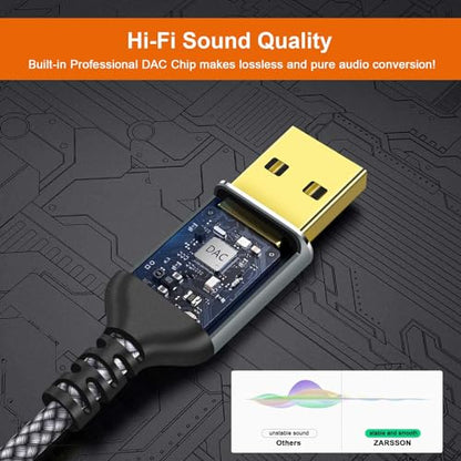 Compatible with USB to RCA Audio Cable,16FT USB to 2RCA Male Stereo Y Splitter Adapter for USB A Laptop, Linux, Windows, Desktops, PS4 and Amplifiers, Home Theater, Speaker, Grey - size: 16FT