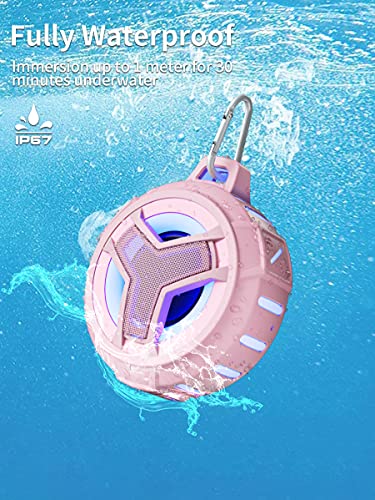EBODA Shower Waterproof Bluetooth Speakers Portable Gifts for Teen Girls | IP67 Wireless Small Speaker, 24H Playtime for Home, Pool, Kayak, Hiking, Boat, River Floating, Tween Girls Trendy Stuff-Pink - color: Pink