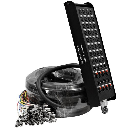 Seismic Audio - SAXQ-32x8x100 - 32 Channel 100' XLR Snake Cable with XLR and 1/4" Returns on the Box - size: 100 Foot - 32 Send x 8 Return