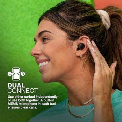 JLab, Go Air Pop, True Wireless Earbuds, Bluetooth 5.1, Dual Connect, IPX4, EQ3 Sound Settings, Black - color: Black