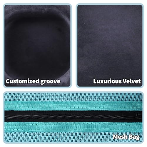 Storage Case Compatible with Walker's Razor Slim Shooting Hearing Protection Electronic Earmuffs - color: Black + Light Blue