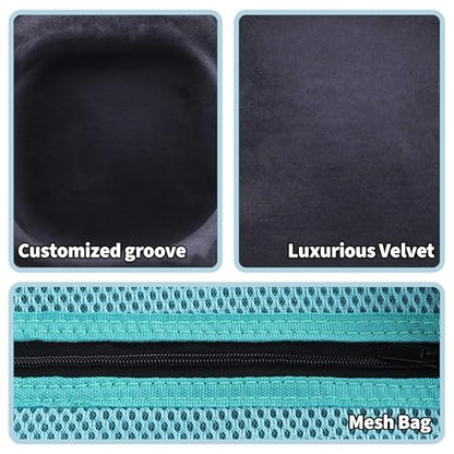 Storage Case Compatible with Walker's Razor Slim Shooting Hearing Protection Electronic Earmuffs - color: Black + Light Blue