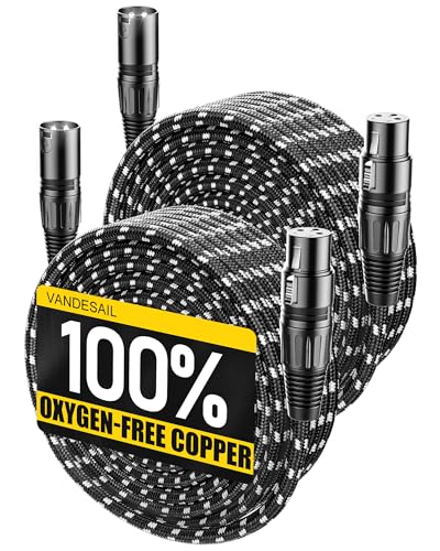 XLR Cables 90ft 2 Pack, Nylon Braided XLR Microphone Cable - size: 90 FT