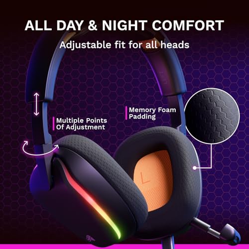 GLORIOUS GHS Eternal RGB - Stereo RGB Gaming Headset for PC, PS5, PS4, Switch - Custom Tuned Angled Drivers, Adjustable Crystal Clear Detachable Mic, USB-C - Durable, All Day/Night Comfort - Black - color: Black RGB