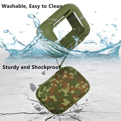 Protective Case for JBL Go 5 Portable Bluetooth Speaker | Accessories Hard Carrying Case and Silicone Cover with Metal Carabiner (Squad Case) - color: Squad Case