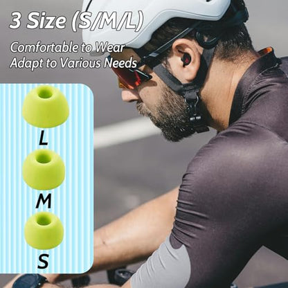 Silicone Tips Replacement Earbuds Tips for Beats Studio Buds/Fit Pro Ear Tips Eartip Fit in The Charging Case Ear Covers, S/M/L, 6 Pairs, Volt Yellow - color: Volt Yellow