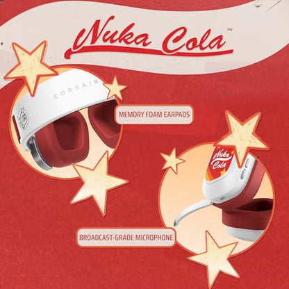 Corsair HS80 RGB Wireless Fallout Nuka-Cola Edition Multiplatform Gaming Headset – Dolby Atmos, Lightweight, Broadcast Quality Microphone – PC, Mac, PS5, PS4