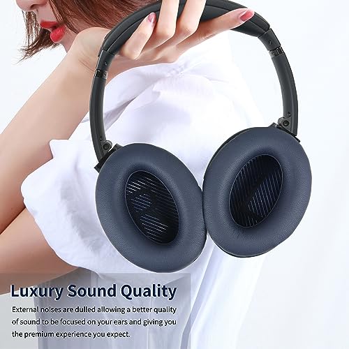 Replacement Ear Pads Cushions for Bose QuietComfort 35 QC35 QC35ii QC45 QC25 QC15 Headphones Noise Isolation Memory Foam Navy Blue - color: QC35 Navy Blue