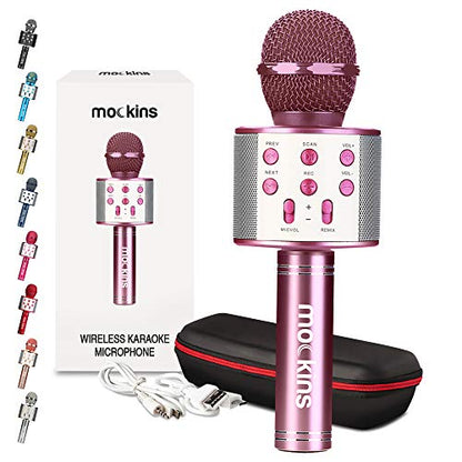 Mockins Purple Bluetooth Karaoke Microphone for Kids with Bluetooth Microphone Wireless Speaker | Wireless Mic Karaoke for iOS & Android | All-in-One Mic - color: Purple