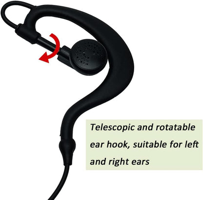 G Shape Earpiece with Mic PTT Compatible with Kenwood Radios NX-200 NX-210 NX-300 NX-3200 NX-3300 NX-410 NX-411 NX-5200 NX-5300 NX-5400 TK-2180 TK-3180 Walkie Talkie Two Way Radio 2Pack
