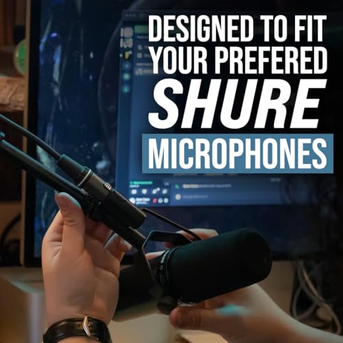 Shure by Gator Low Profile Mic Stand with Single-Section Boom (SH-DESKTOP2) | Compact Non-slip Weighted Base Twist Clutch Height Adjustment Integrated Cable Management.