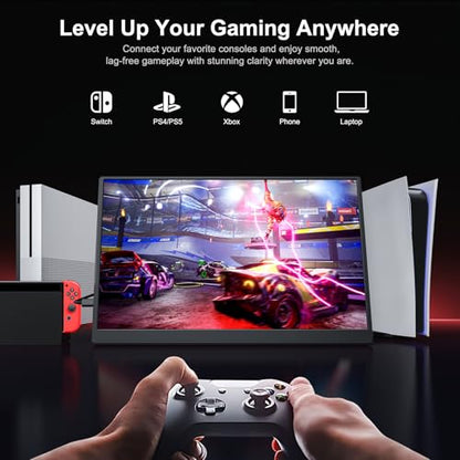 Anyuse 14" FHD USB-C HDMI HDR Portable Monitor | 14" FHD IPS HDR 400nit, USB-C/HDMI, speakers, ultra-slim, plug&play, for PC/Mac/Phone. - size: 14''