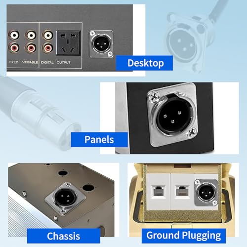for XLR Panel Mount XLR Plate Solderless 3 Pin Patch Bay Cable (M to F) | [New Version 2026],for Audio Equipment, Mixers, Studio, Box Connector, Studio, Wall Plate Solderless With Screws Nuts - style: M to F
