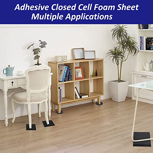 Foam Padding Sheets with Adhesive Backing - Self Stick Neoprene Insulation Foam,8PCS 1/4 Inch Thick X 4 Inch Long X 4 Inch Wide - Closed Cell Foam Sheet Square Pad - size: 4Inch x 4Inch x1/4Inch