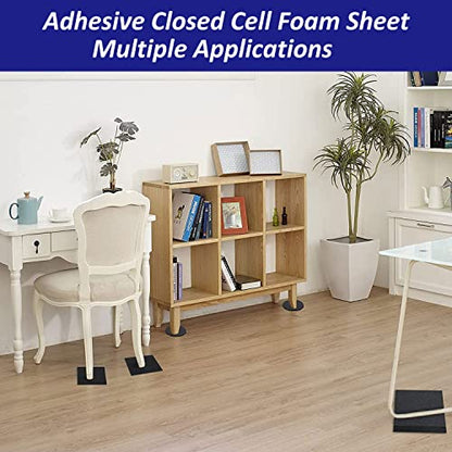 Foam Padding Sheets with Adhesive Backing - Self Stick Neoprene Insulation Foam,8PCS 1/4 Inch Thick X 4 Inch Long X 4 Inch Wide - Closed Cell Foam Sheet Square Pad - size: 4Inch x 4Inch x1/4Inch