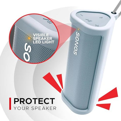 Heavy Duty Protective Carrying Case for Sonos Roam 2 | Blue | Compatible with Sonos Roam, Roam 2 & Roam SL | Includes Bluetooth Button | Protect Your Wireless Speaker | Cover / Sleeve - color: Blue