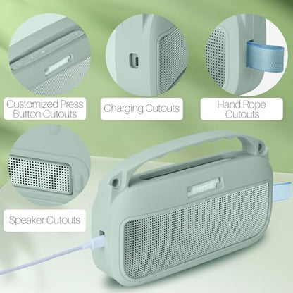 Lebakort 2nd Gen Silicone Cover Compatible with Bose SoundLink Flex 2nd Gen/Bose SoundLink Flex Portable Speaker (Alpine Sage Cover) - color: Alpine Sage Cover