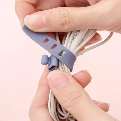 20pcs Reusable Silicone Cable Organizer Ties - High Elasticity Cord Management Straps for Earphones, USB Chargers & Electronics